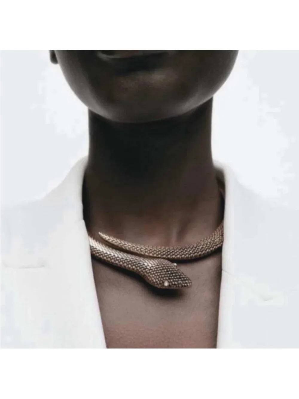 New! Zara Gold Cuff Snake Necklace (1049) NWOT